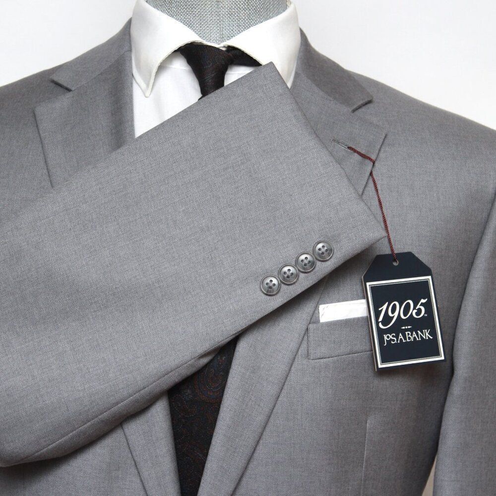 43R Jos A Bank 1905 Navy Mens Sportcoat Blazer‎ Jacket Tailored Fit Grey D040200